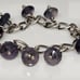 Vintage 925 Silver Rajasthan Hindu Tribal Charm Tanzanite Peacock Pearl Bracelet