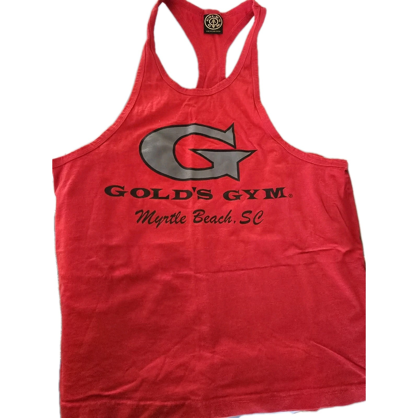 Vintage Golds Gym Tank Top Stringer Xl Myrtle Beach Rare G Red South Carolina