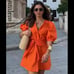ZARA Belted Dress with Balloon Sleeves (L)