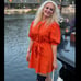 ZARA Belted Dress with Balloon Sleeves (L)