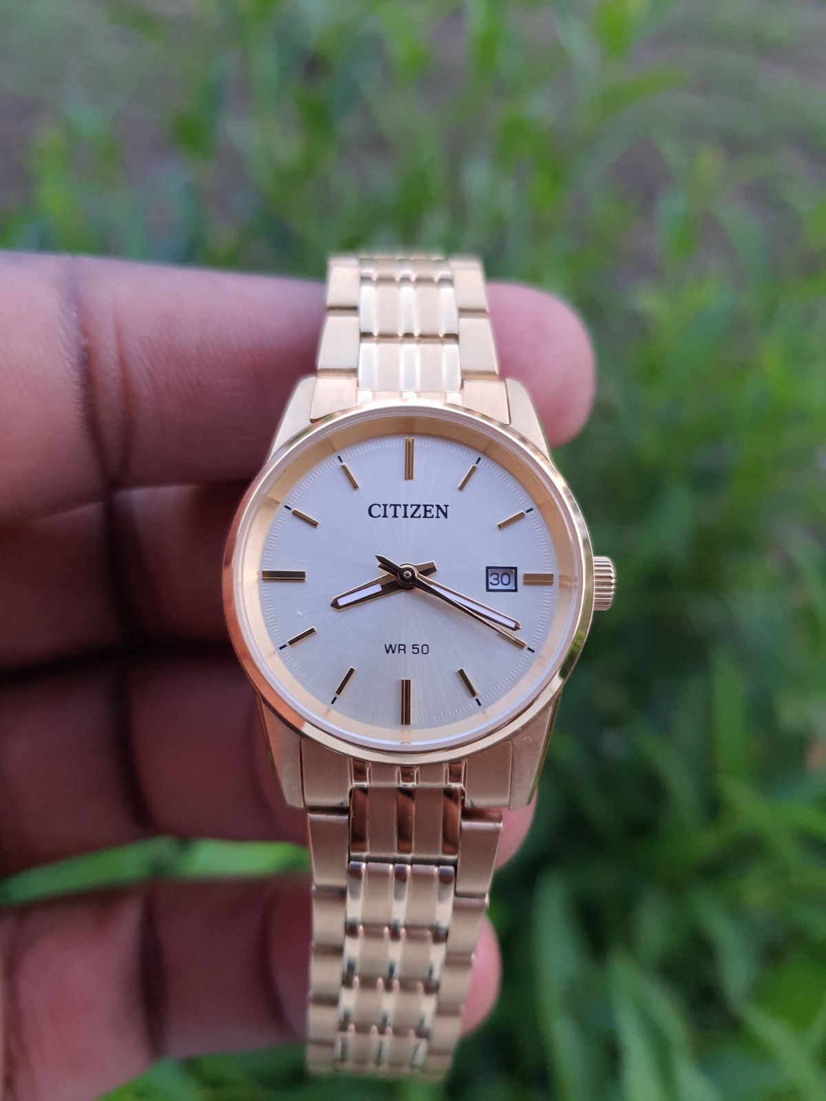 Citizen Quartz Everyday Gold-Tone Stainless Steel Bracelet Ladies Watch EQ0603-5