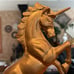 Beautiful Vintage Vibe Brass Bronze Unicorn Figurine Statue