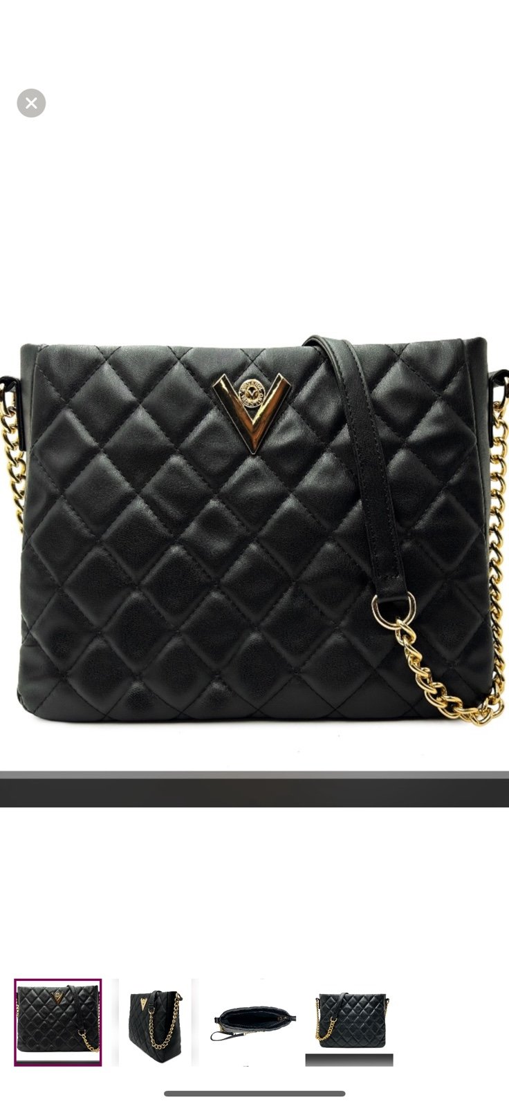 Valentino Orlandi Midsize Quilted vegan Leather Shoulder Bag new