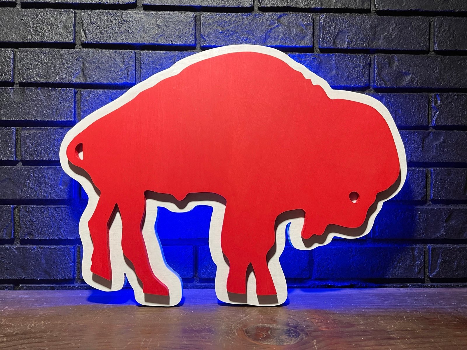 Vintage Buffalo Bills Logo Wall Hanging Woodcut
