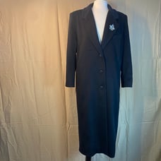 Vintage A.S. II Black Long Wool Blend Coat Made In U.S.A.