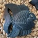 Set of 2 vintage 1950s black gold fish