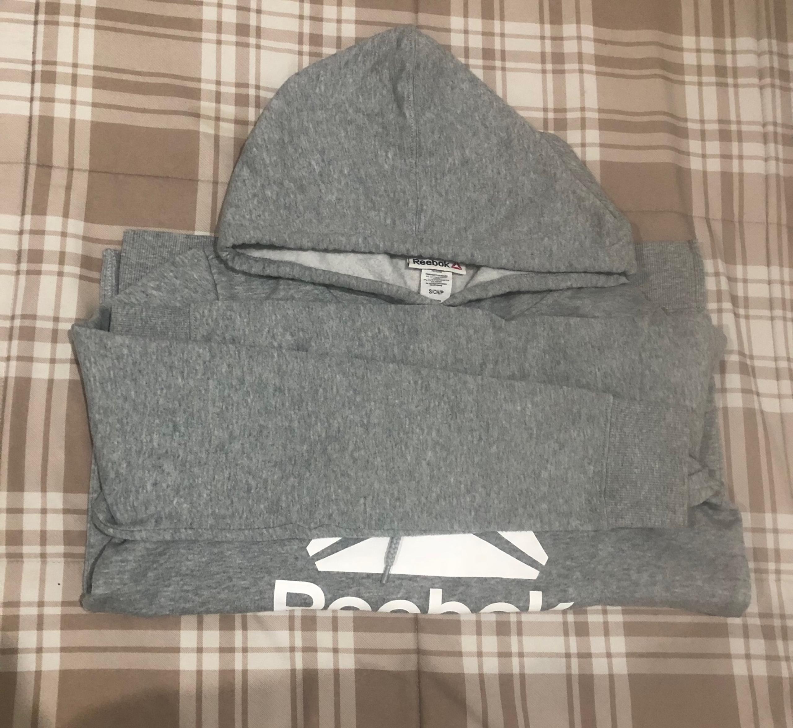 Reebok gray hooded sweater