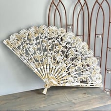 Vintage Burwood Fan Wall Decor Hollywood Regency Upcycled Hand Painted 4402