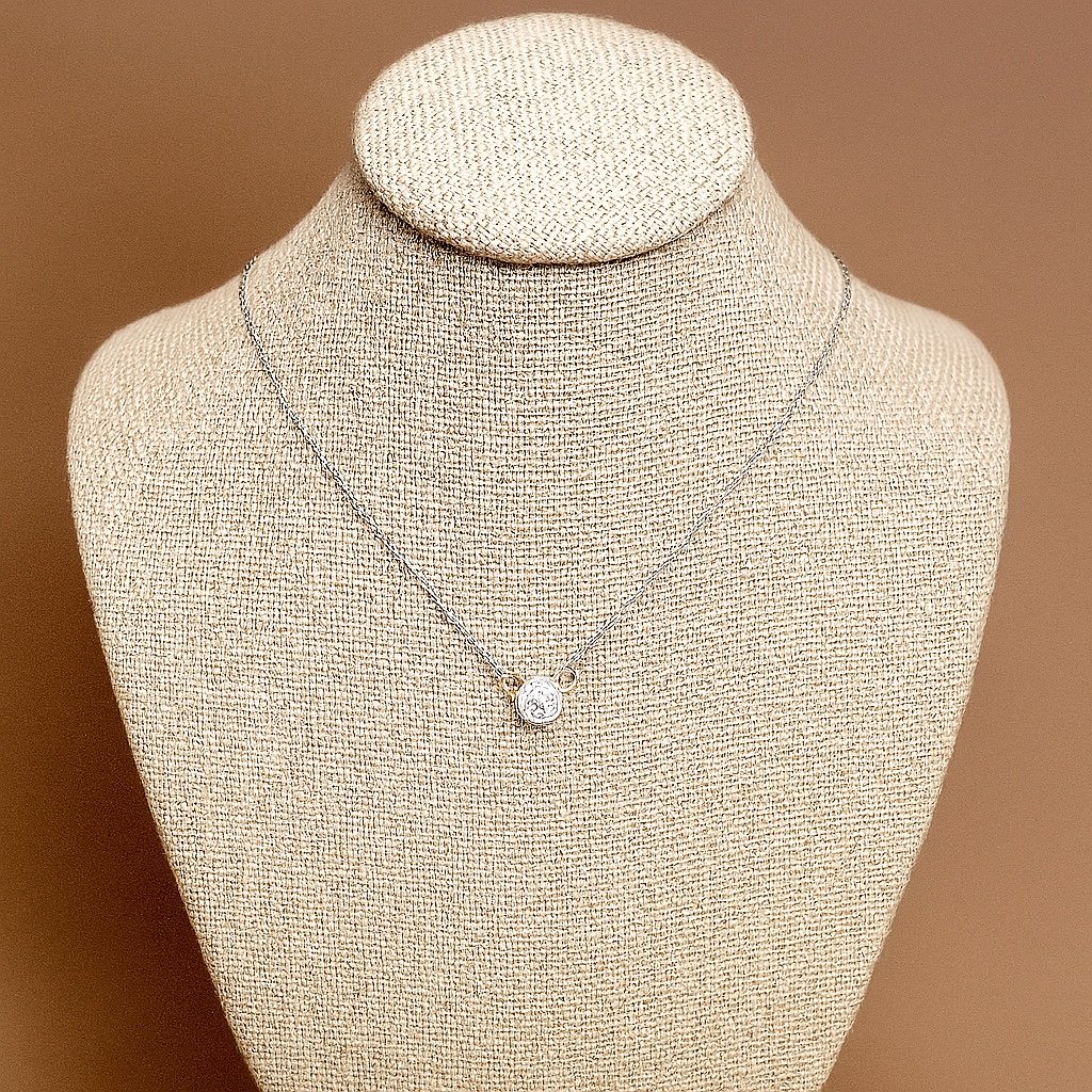 14K White Gold Diamond Necklace