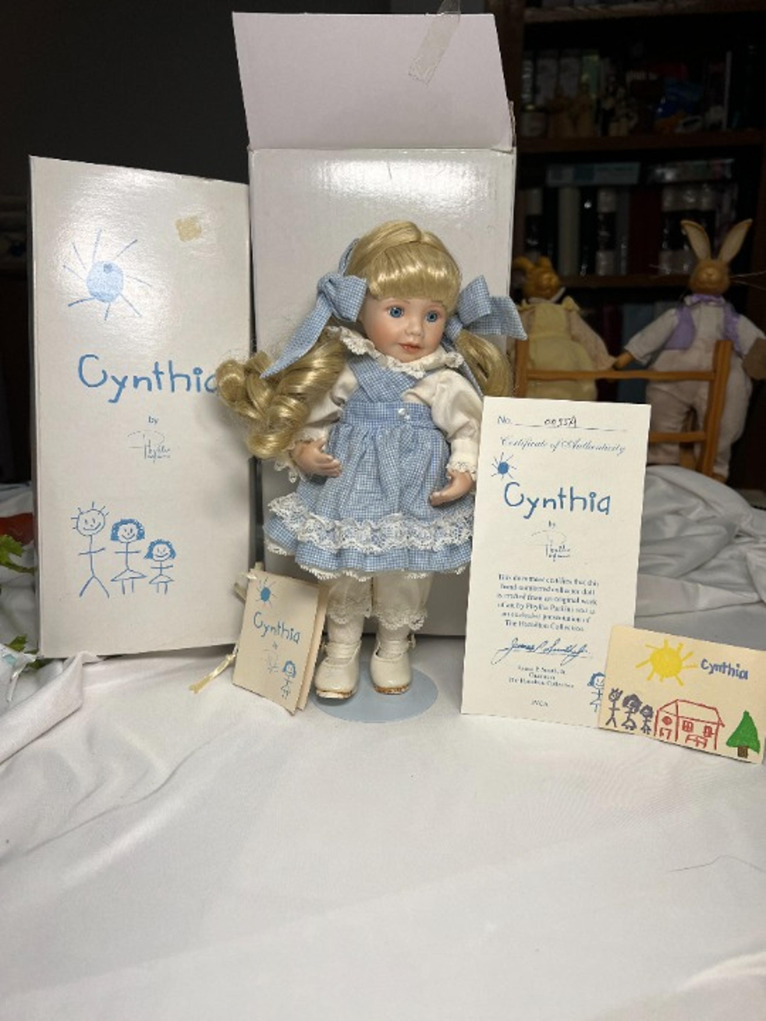 The Hamilton Collection Cynthia Porcelain Doll By Phyllis Parkins.