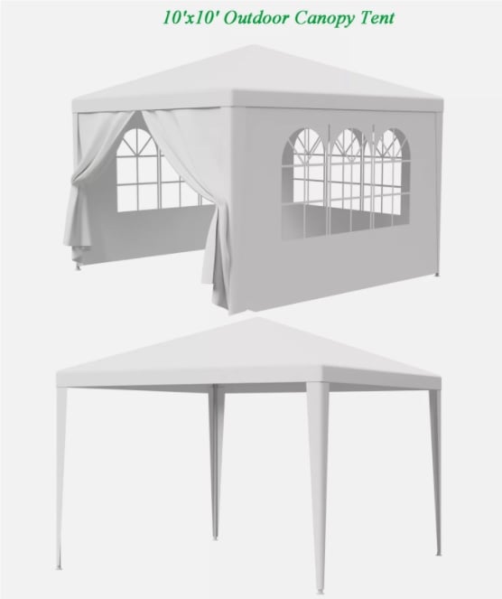 10'x10' Outdoor Canopy Tent Gazebo Shelter Party Wedding Tent Event w/Sidewalls