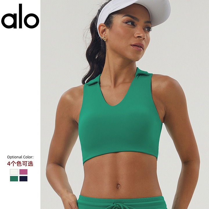 alo v-neck yoga bra with breast pads size:L