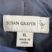 Susan Graver Womens Military Jacket Size XL Navy Blue and Brown Gold Button