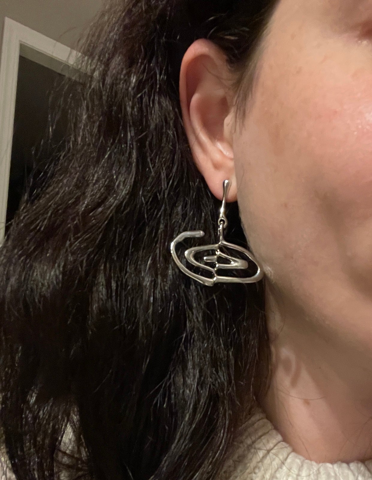 Sleek Modernist Silver Earrings