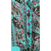Boemo Womens Turquoise Floral Boho Maxi Dress Short Sleeve Button Front Size L
