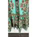 Boemo Womens Turquoise Floral Boho Maxi Dress Short Sleeve Button Front Size L