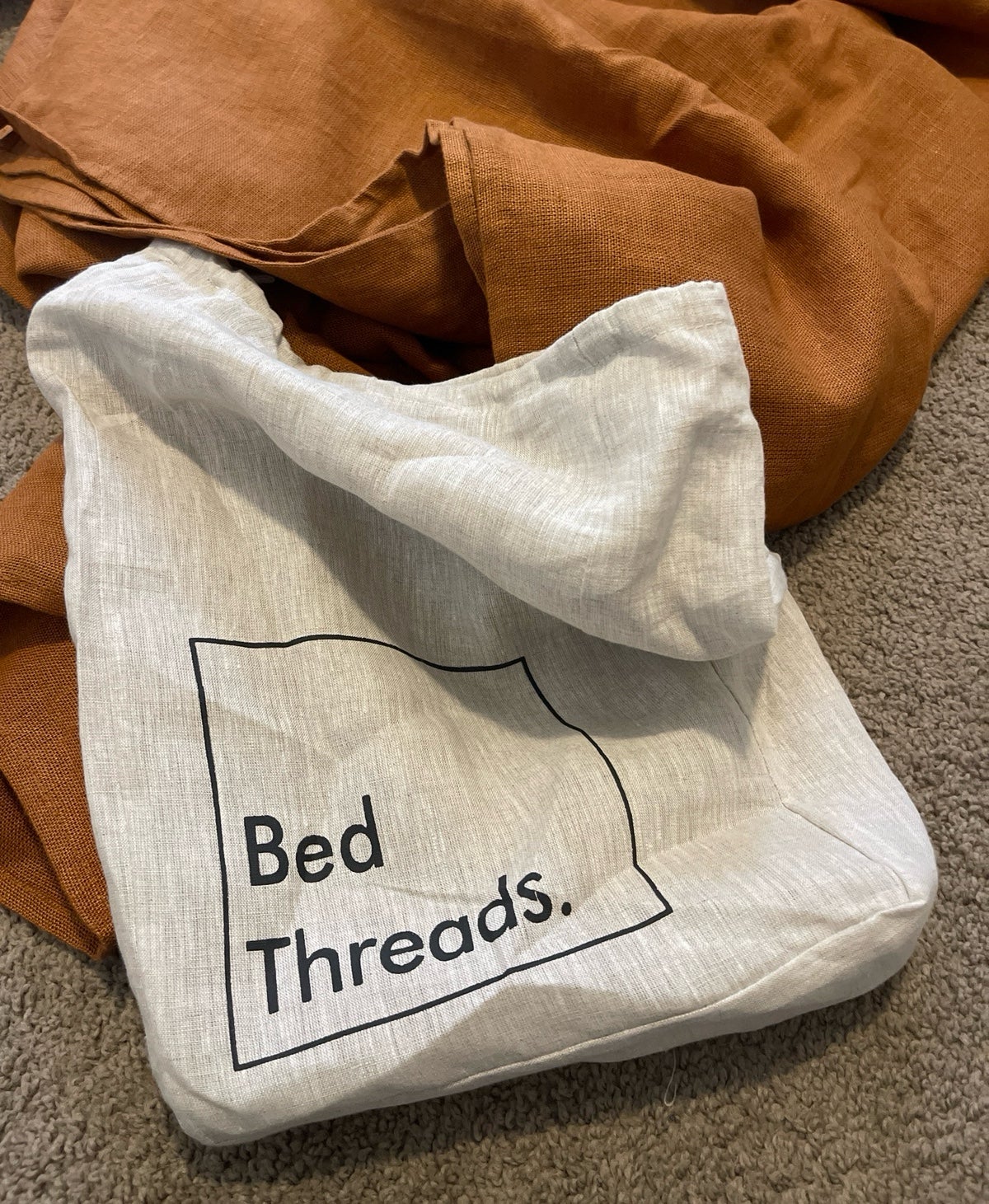 New Bed Threads 100% French Flax Linen Throw rust King knit bedthreads