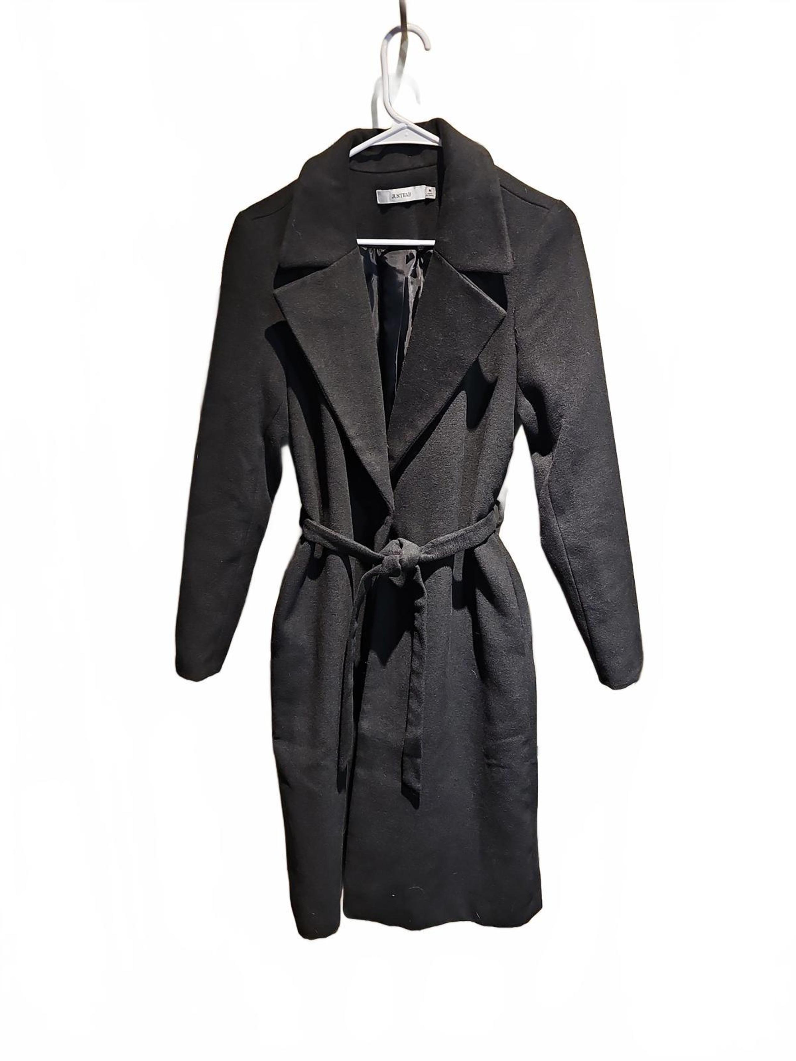 JustFab belted trench coat with pockets size M