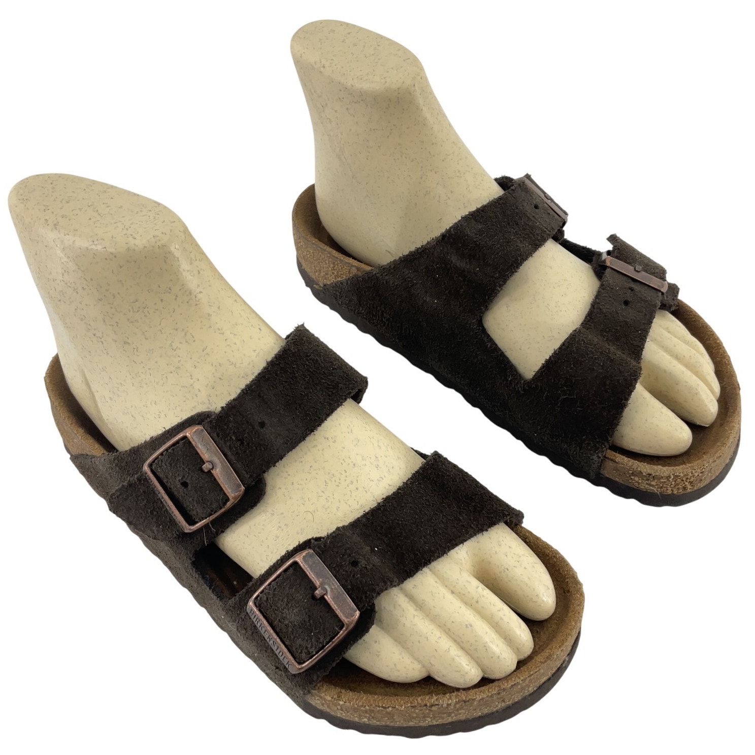 Birkenstock Brown Suede Leather Slide Sandals Women’s Size 4 Preowned
