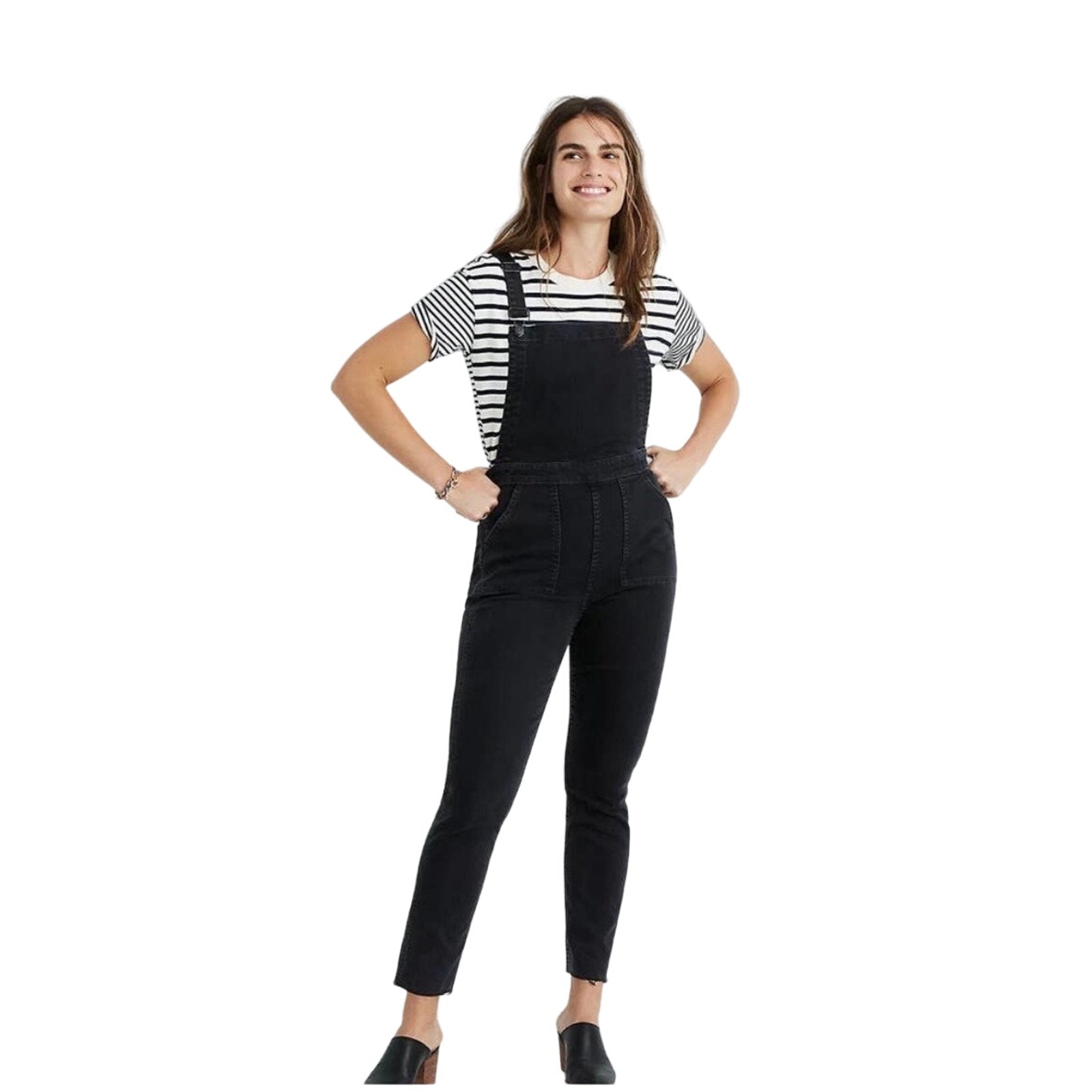 Madewell Skinny Overalls in Luna Wash Black Denim Size XXS