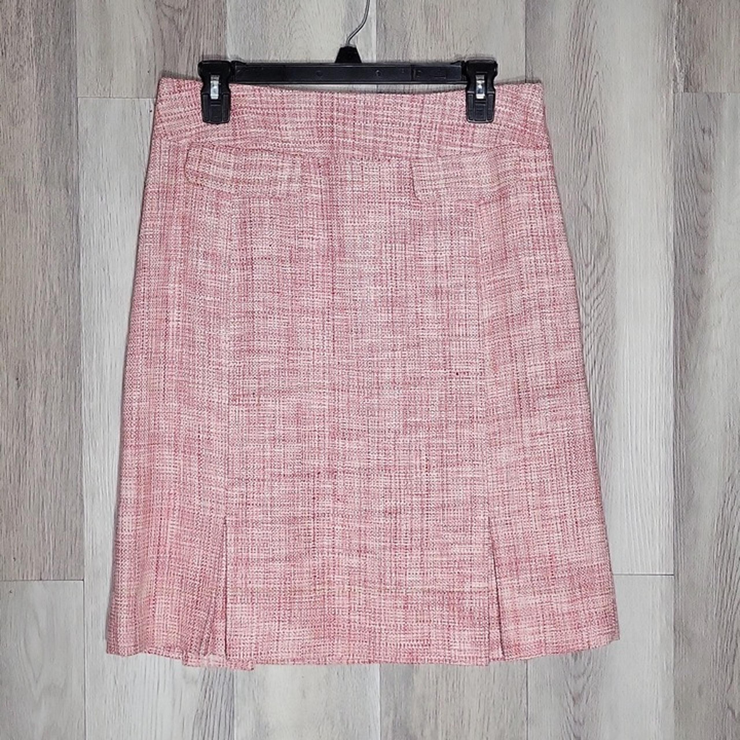Liz Claiborne Pink Silk Lined A Line Pleated Skirt Womens Size 10P
