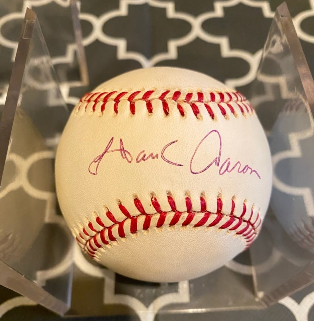 Hank Aaron Autographed Baseball