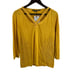 Desigual Yellow Top Small Embroidered Mandala Studded V Neck Top US Small New