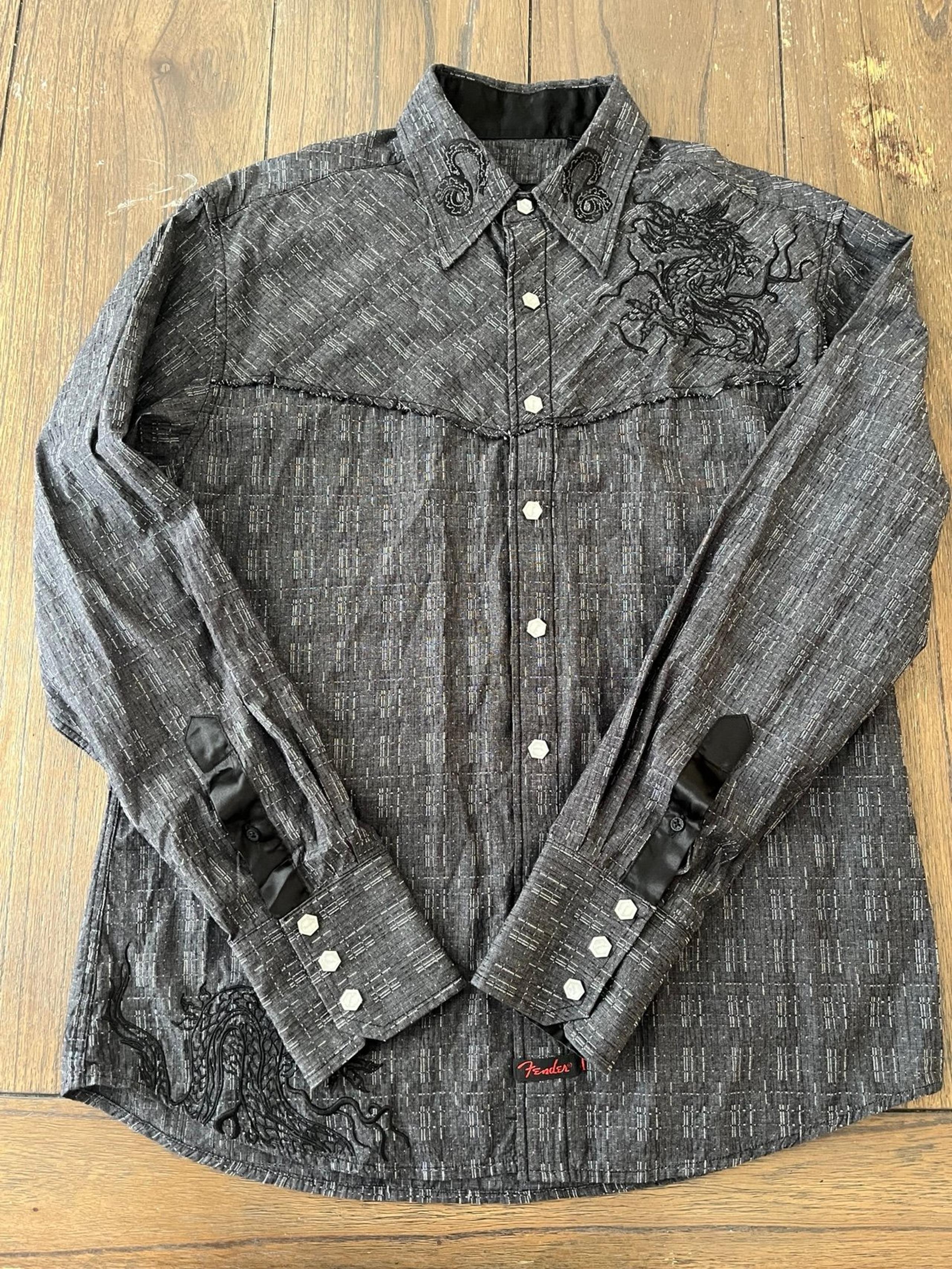 Fender Custom Shop Long Sleeve Button Down Shirt Mens size Medium Y2K