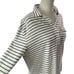 POLO RALPH LAUREN Pullover Long Sleeve Strip Shirt Preppy Black White L 25-2