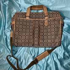 Vintage Coach Monogram Canvas Messenger Bag