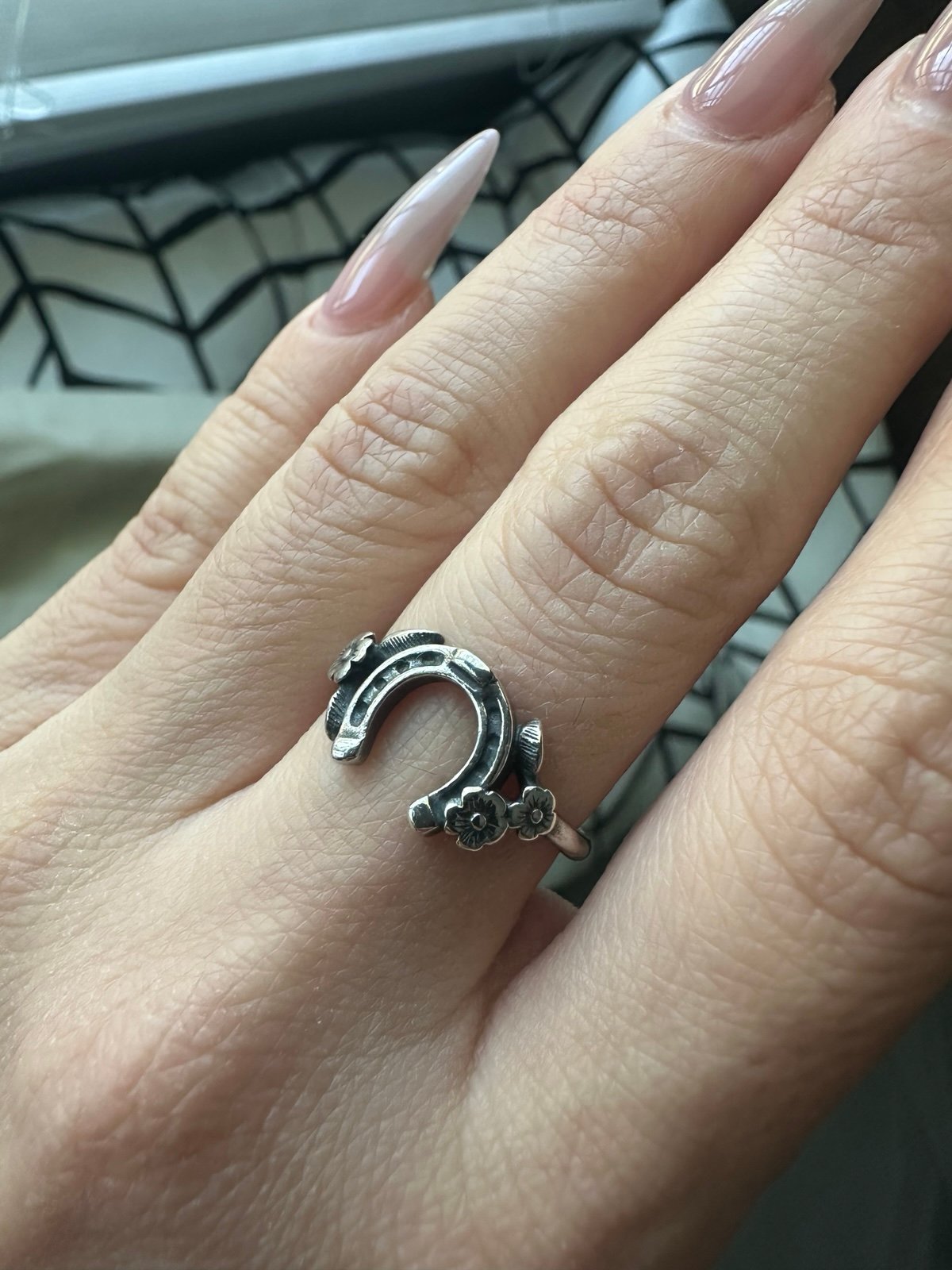 James Avery Floral Horseshoe Ring 7