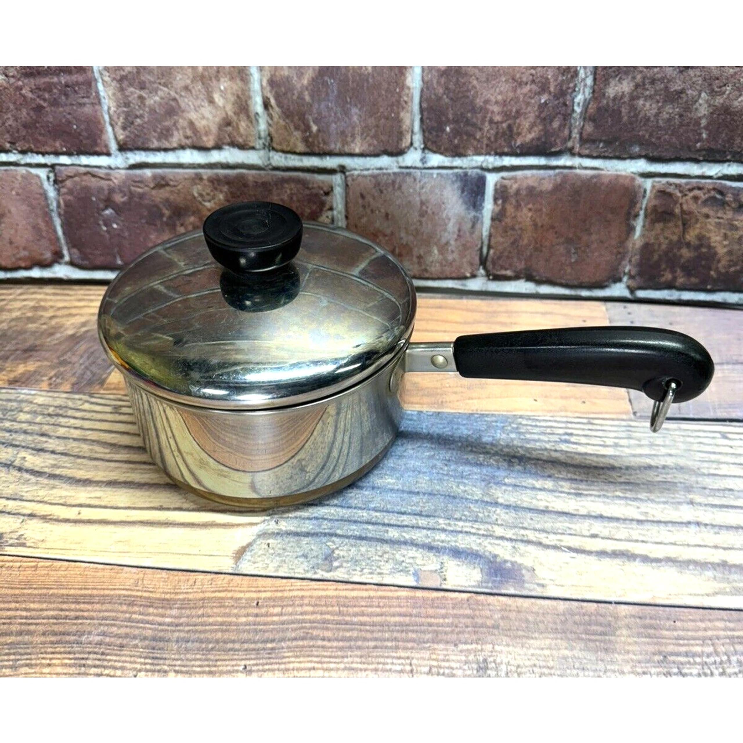 REVERE WARE STAINLESS STEEL COPPER BOTTOM 1 QT SAUCEPAN WITH LID CLINTON, ILL