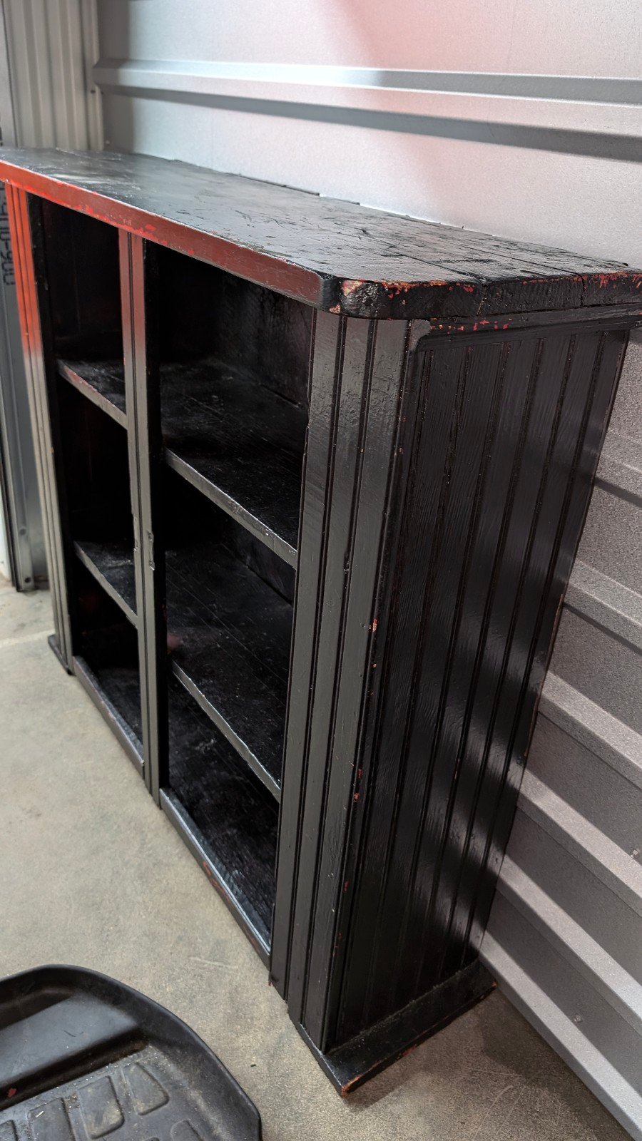 Wooden shelves