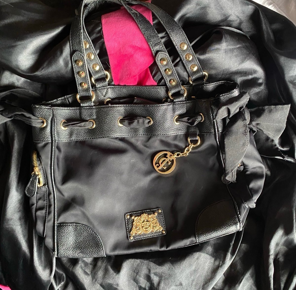 VINTAGE JUICY COUTURE || BLACK JUICY DAYDREAMER BAG || Y2K BAG || AESTHETIC, EMO