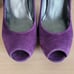NEW Stuart Weitzman Archer Purple Suede Peep Toe Platform Stiletto Heels 9 shoes