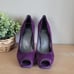 NEW Stuart Weitzman Archer Purple Suede Peep Toe Platform Stiletto Heels 9 shoes