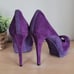 NEW Stuart Weitzman Archer Purple Suede Peep Toe Platform Stiletto Heels 9 shoes