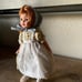 RARE vintage retro Tonner redhead bonnet apron doll 9”