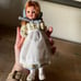 RARE vintage retro Tonner redhead bonnet apron doll 9”
