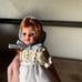 RARE vintage retro Tonner redhead bonnet apron doll 9”