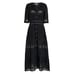 NWT LoveShackFancy Beth in Black Lace Trimmed Maxi Shirt Dress M 365