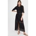NWT LoveShackFancy Beth in Black Lace Trimmed Maxi Shirt Dress M 365