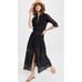 NWT LoveShackFancy Beth in Black Lace Trimmed Maxi Shirt Dress M 365