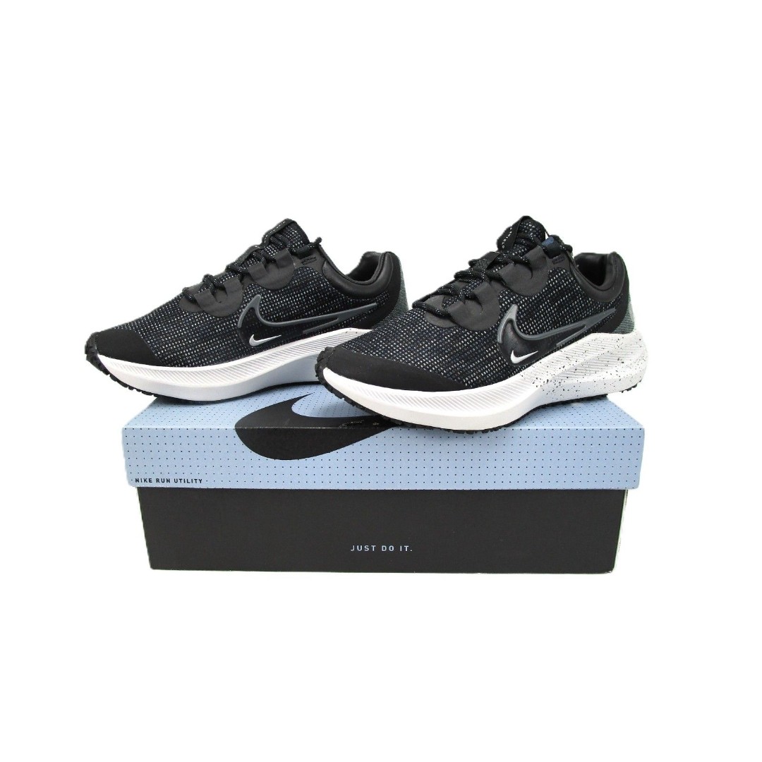Nike Zoom Winflo 8 Shield Athletic Shoe, Women's Black & Gray Running Sneaker