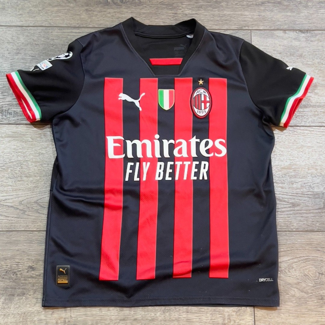 Puma AC Milan Home Leao #17 Jersey 2022/23 765826-01 BLACK/RED - Youth Large