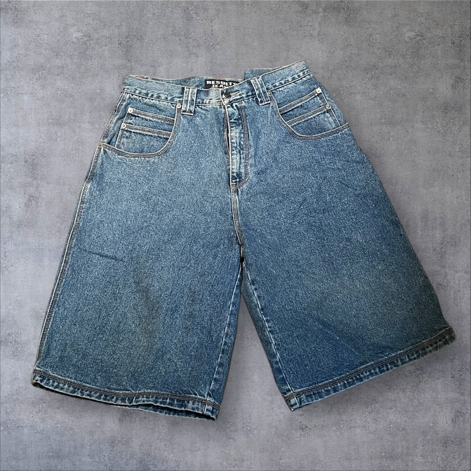 Vintage Results Jean Shorts Jorts Wide Leg Baggy Y2K 2000s Size 32