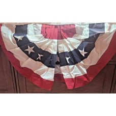 NEW 2 Large American Flag Bunting Patriotic Pleated w/ Metal Grommets 48 x 24