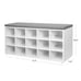 White 15 Pair Shoe Storage Bench