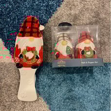 Christmas Gnome Plaid Spoon Rest and Salt and Pepper Shakers