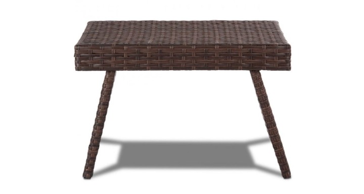 Folding PE Rattan Side Coffee Table Patio Garden Furniture L1